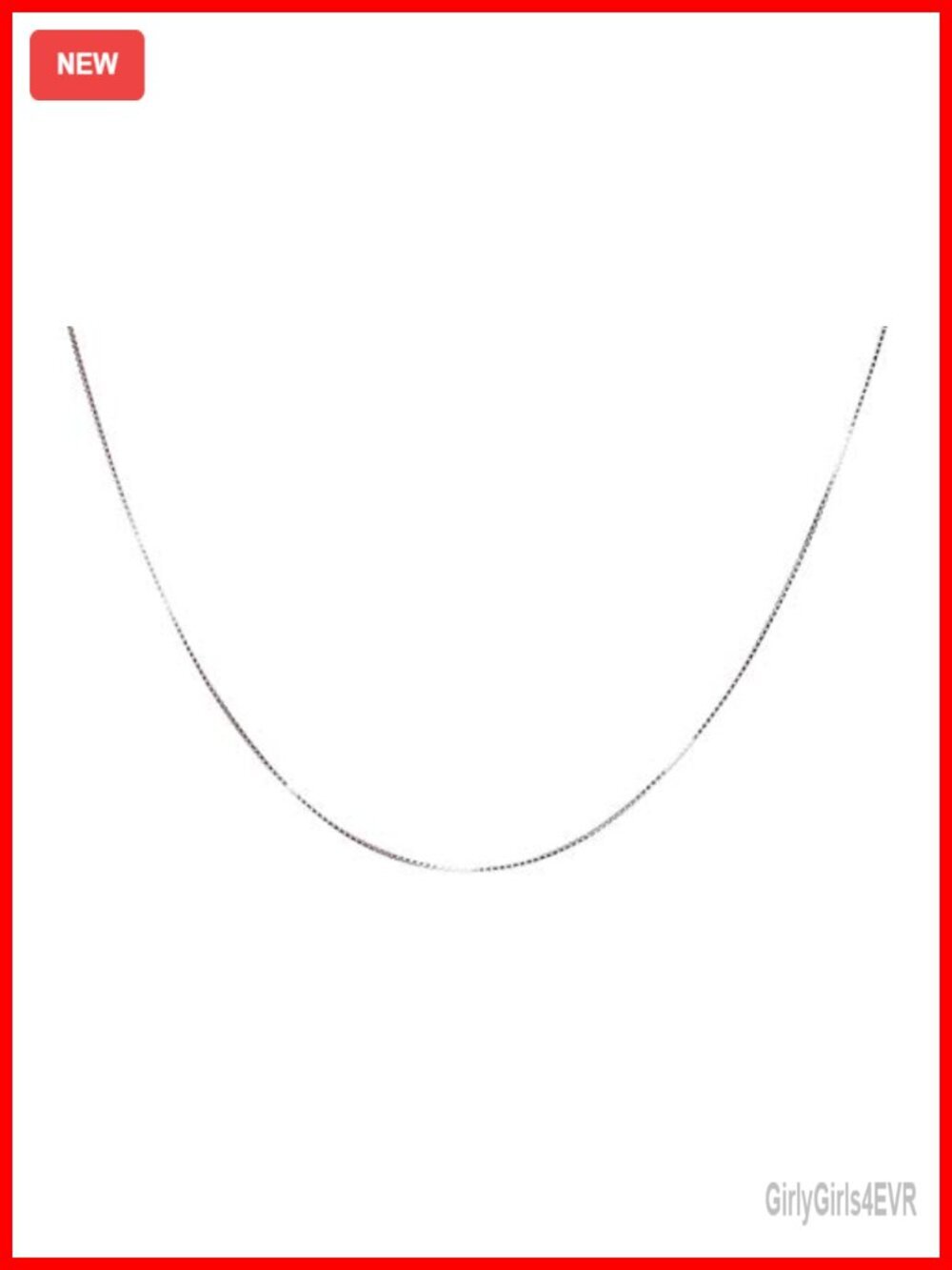 0.8mm 925 Sterling Silver Box Chain Necklace 17in Ultra-Thin Delicate